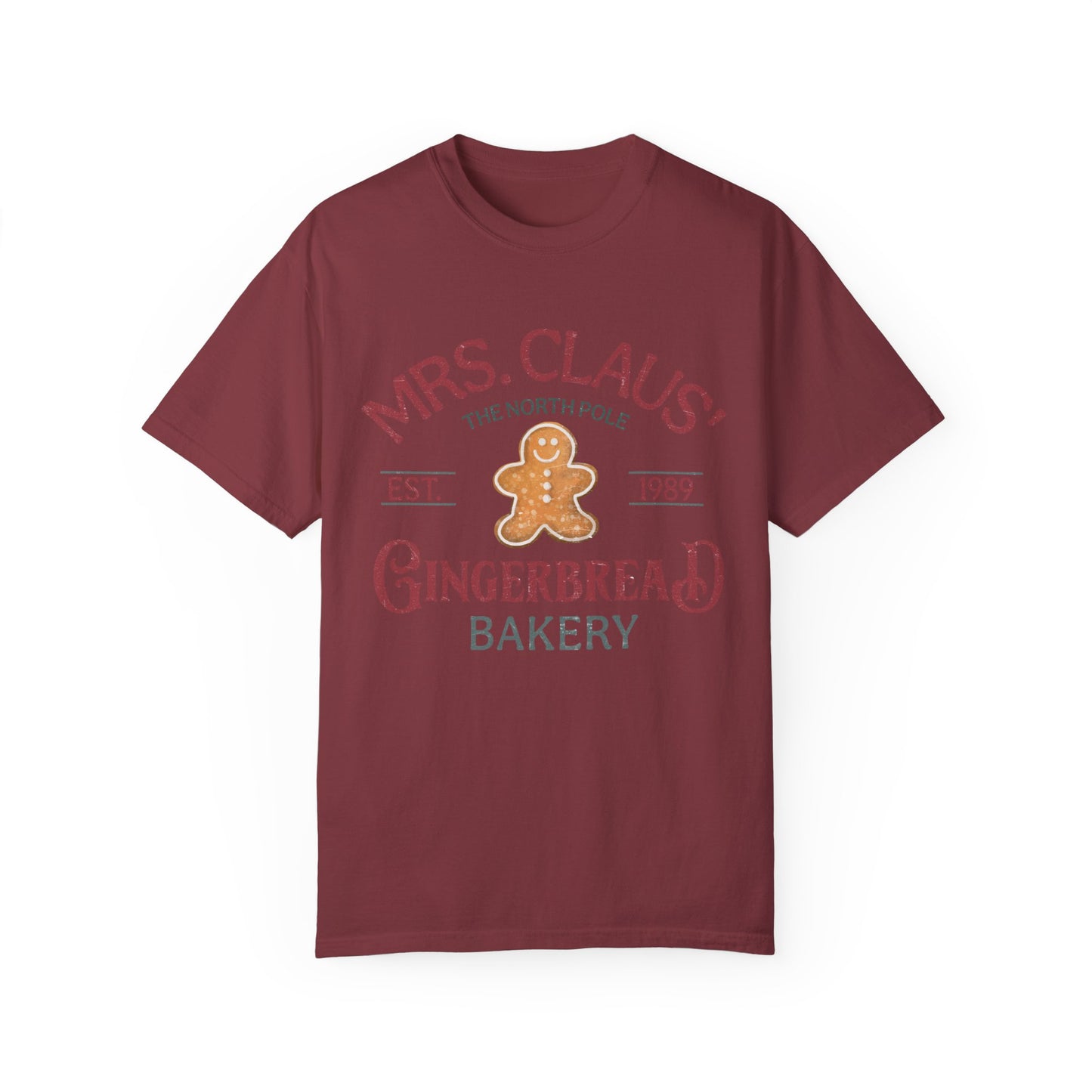 Mrs Claus Gingerbread Garment-Dyed T-shirt