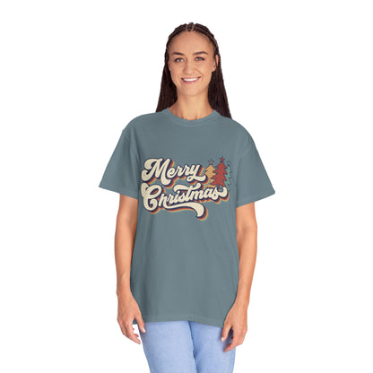 Merry Christmas Retro  Garment-Dyed T-shirt