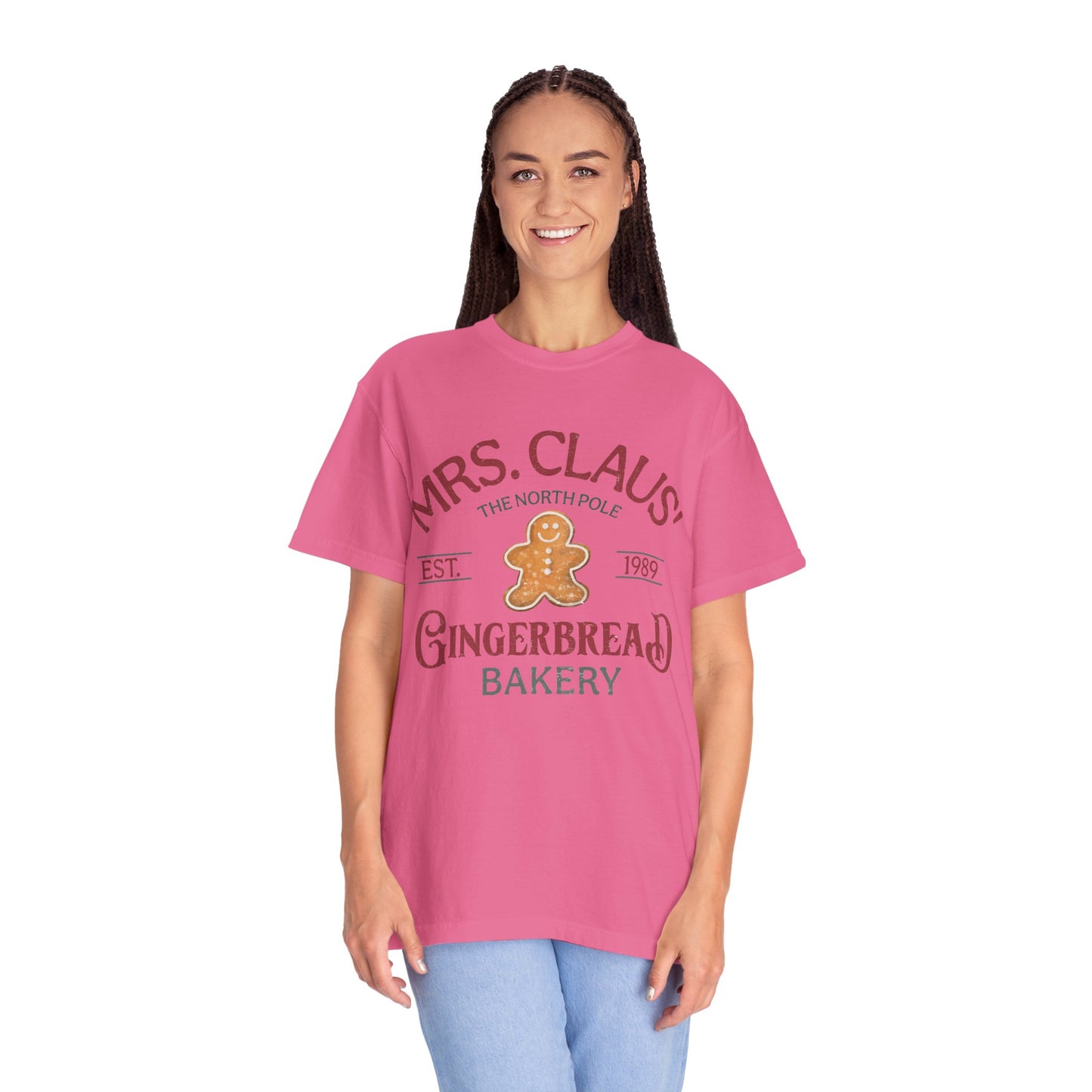 Mrs Claus Gingerbread Garment-Dyed T-shirt