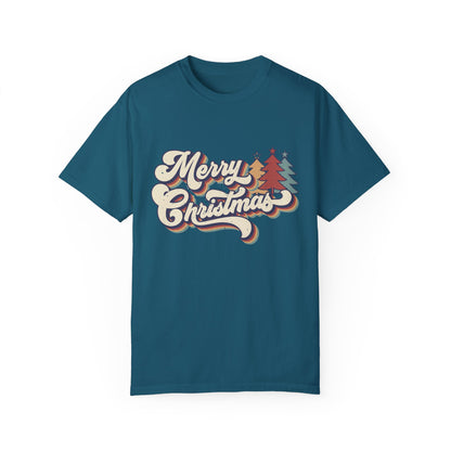 Merry Christmas Retro  Garment-Dyed T-shirt