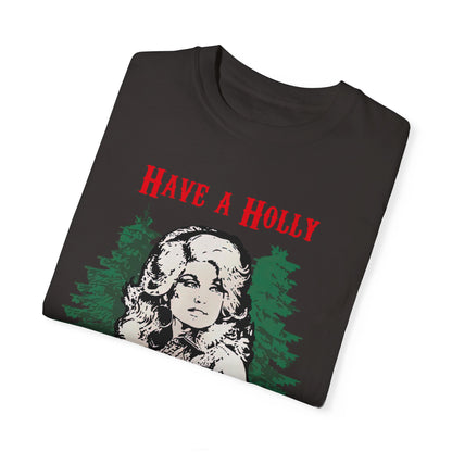 Holy Dolly Christmas Garment-Dyed T-shirt