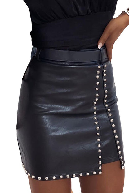 Cherry Bomb Beaded High Waist Skirt