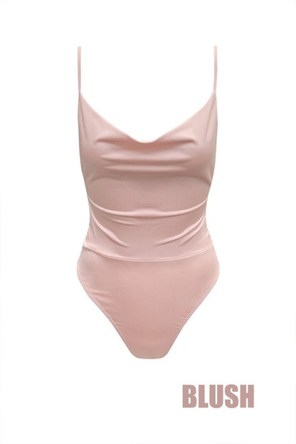 Pink Silky Bodysuit - Sleek and Seamless