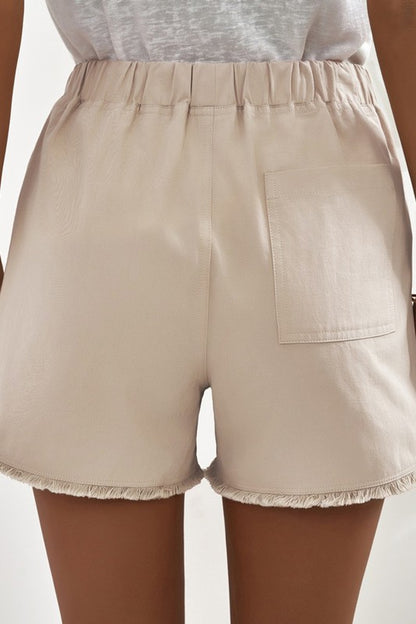 Light Beige Drawstring Shorts