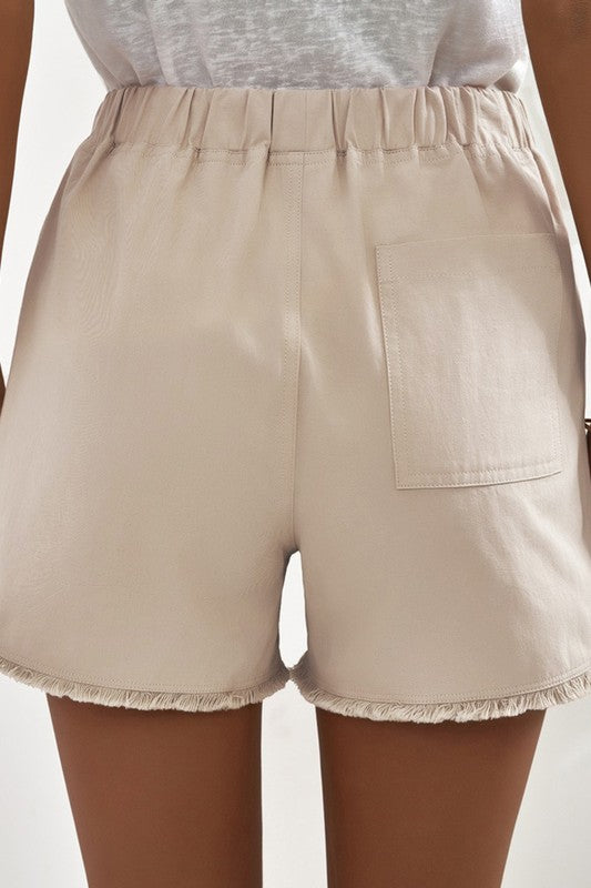 Light Beige Drawstring Shorts