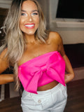 I'm The Gift Top - Pink Ribbon Crop Top