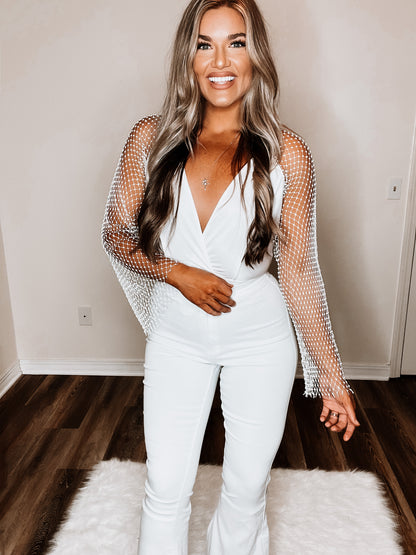 Braxton Bling Bodysuit White