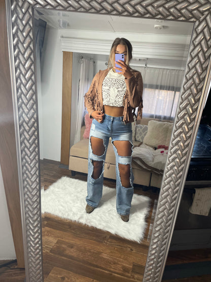 Suede Fringe Jacket