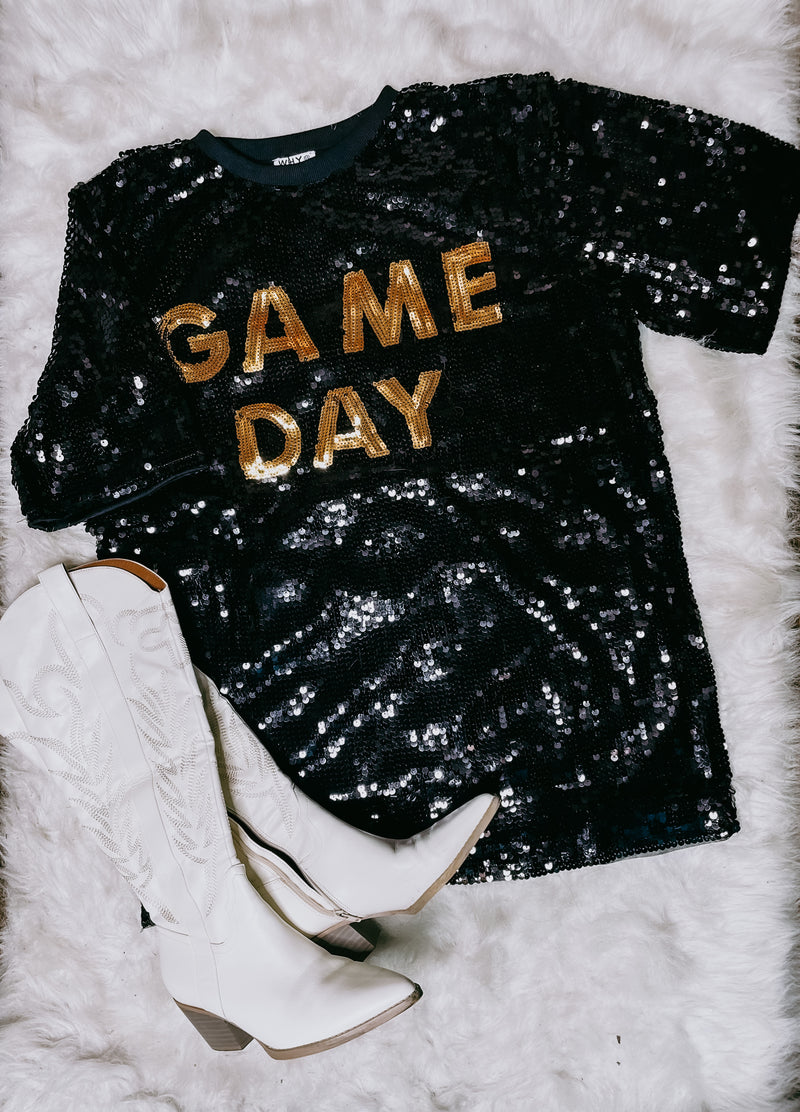 Game Day Sequin T shirt Dress