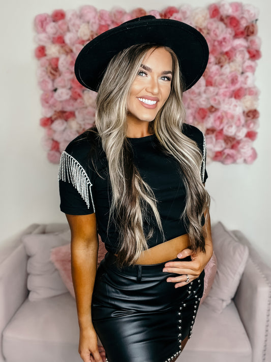 Mississippi Queen Tee with Fringe Diamond Sleeves
