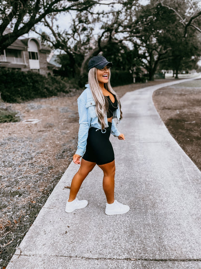 Influencer Black Biker Shorts & Tank Top Set