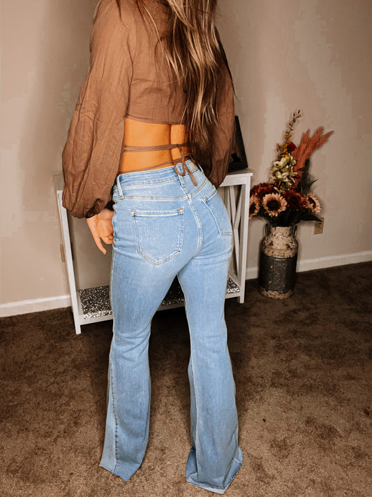 Blue Jean Bell Flared Jeans