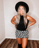 Black and White Checkerboard Mini Skirt