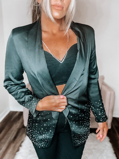 Black Rhinestone Blazer