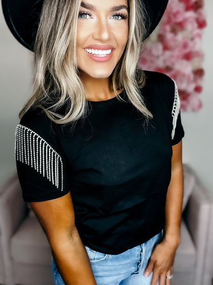 Mississippi Queen Tee with Fringe Diamond Sleeves