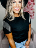 Mississippi Queen Tee with Fringe Diamond Sleeves